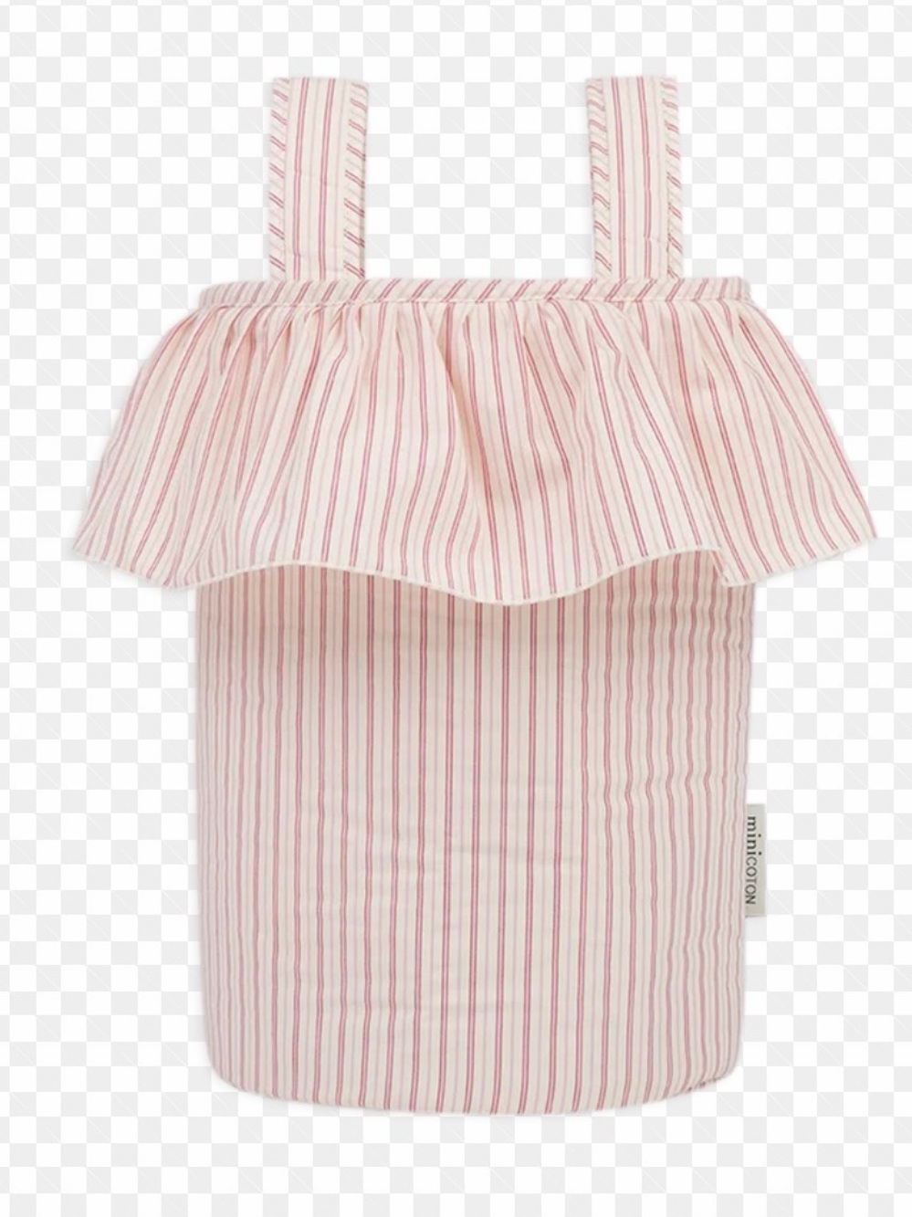Minicoton Pink Striped Ruffle Bag